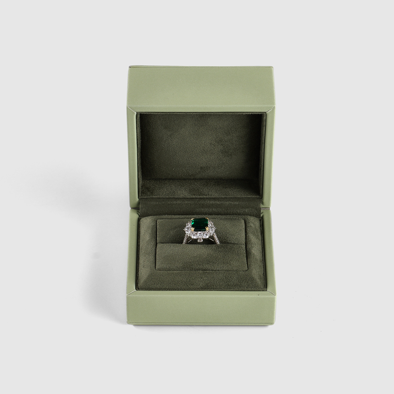 FANXI Custom Green Leather and paper Jewelry box