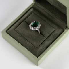 FANXI Custom Green Leather and paper Jewelry box