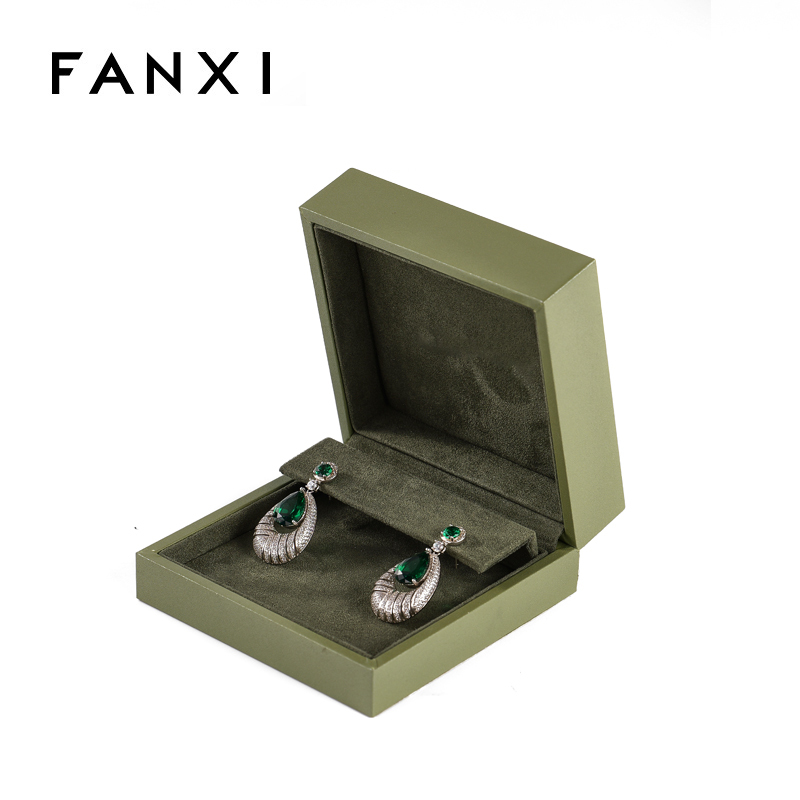FANXI Wholesale Green Leatherette paper Jewelry box