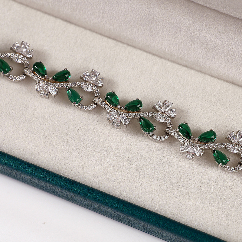 FANXI Custom Green leather and velvet Jewelry box
