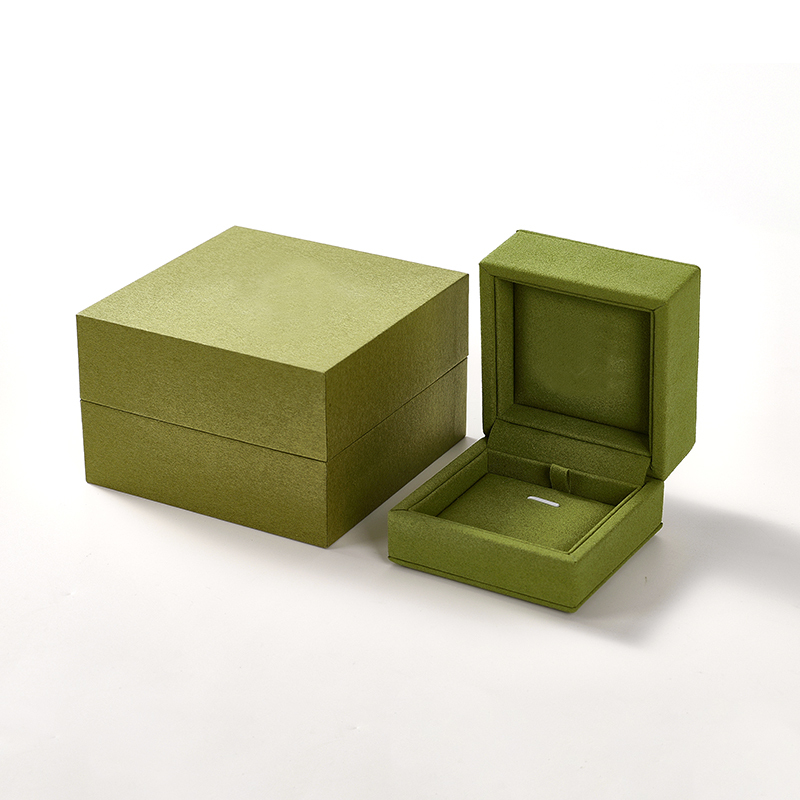 FANXI Custom Fluorescent Green leatherette paper Pendant box