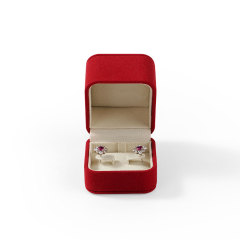 FANXI Custom red Velvet microfber Earring box