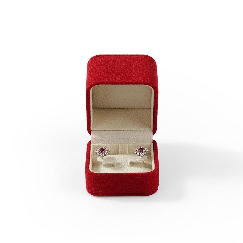 FANXI Custom red Velvet microfber Earring box