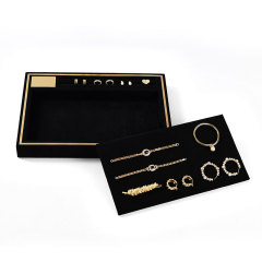 FANXI Custom Black Velvet Metal jewelry display tray