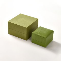 FANXI Custom Fluorescent Green leatherette paper Ring Box
