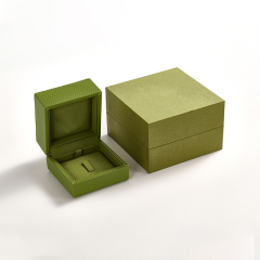 FANXI Custom Fluorescent Green leatherette paper Ring Box