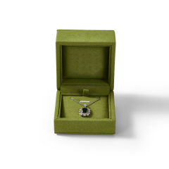 FANXI Custom Fluorescent Green leatherette paper Pendant box