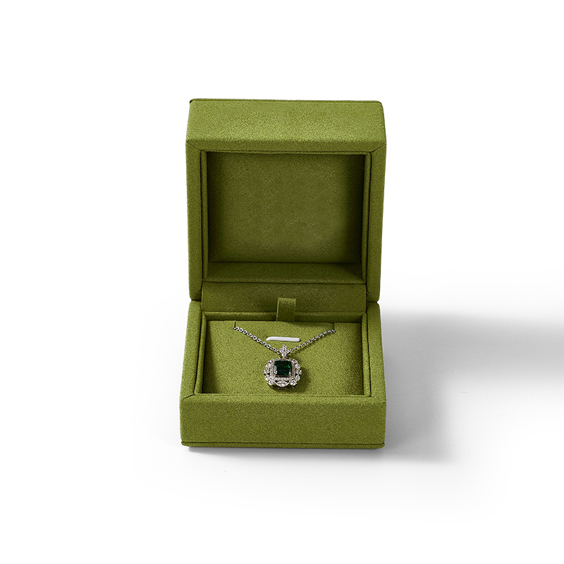 FANXI Custom Fluorescent Green leatherette paper Pendant box