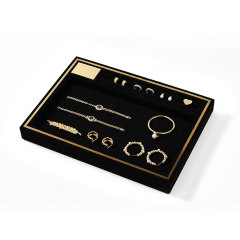 FANXI Custom Black Velvet Metal jewelry display tray