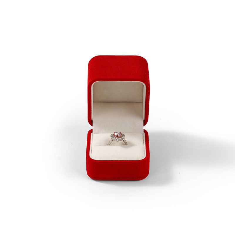 FANXI High end red suede velvet Ring Box