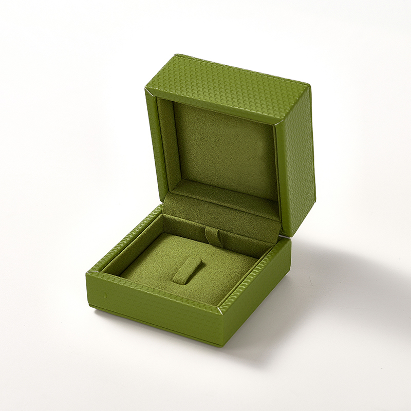 FANXI Custom Fluorescent Green leatherette paper Ring Box