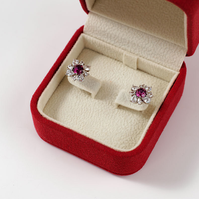 FANXI Custom red Velvet microfber Earring box