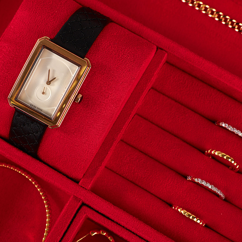 FANXI Custom Red Blue Microfiber watch boxes cases