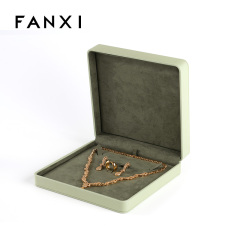 FANXI Custom Green Microfiber leather Jewelry Box
