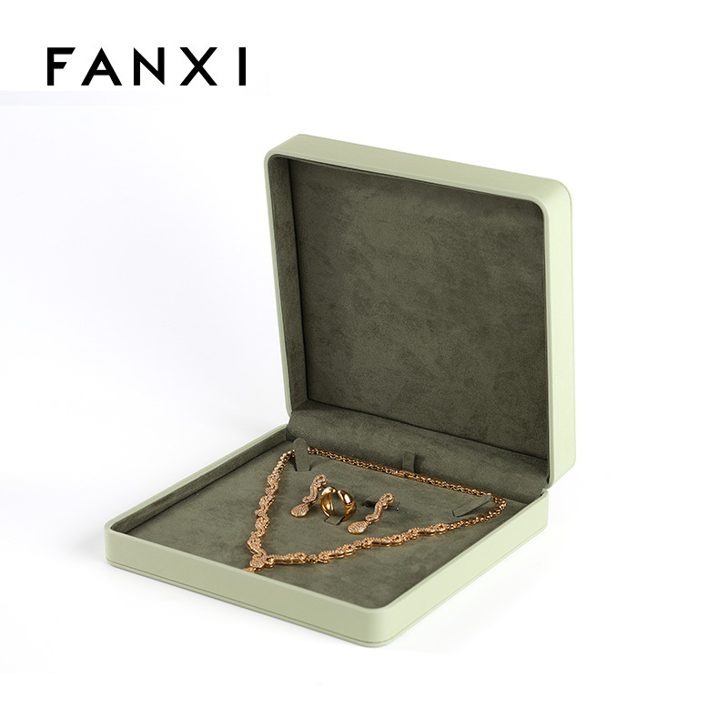 FANXI Custom Green Microfiber leather Jewelry Box