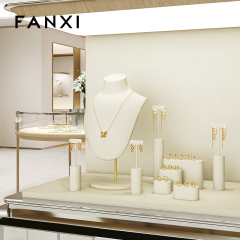 FANXI Hot sale beige Microfiber Jewelry display set series