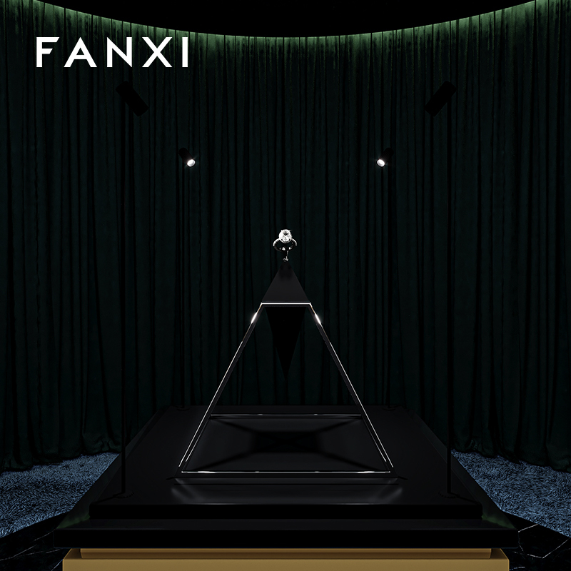 FANXI High quality Black Microfiber Ring display stand