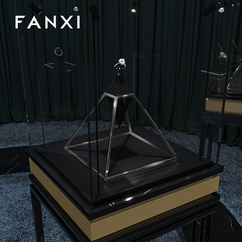 FANXI High quality Black Microfiber Ring display stand