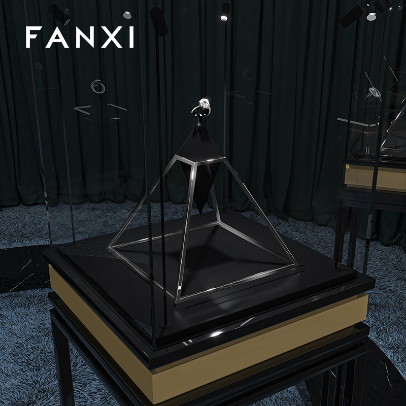 FANXI High quality Black Microfiber Ring display stand