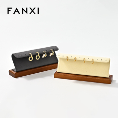 FANXI New Microfiber Wooden leather Earring holder