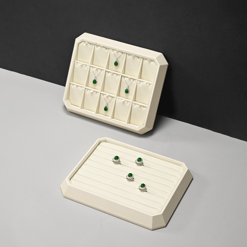 FANXI high end Beige Microfiber Jewelry display tray