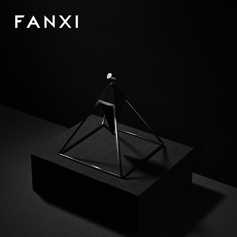 FANXI High quality Black Microfiber Ring display stand