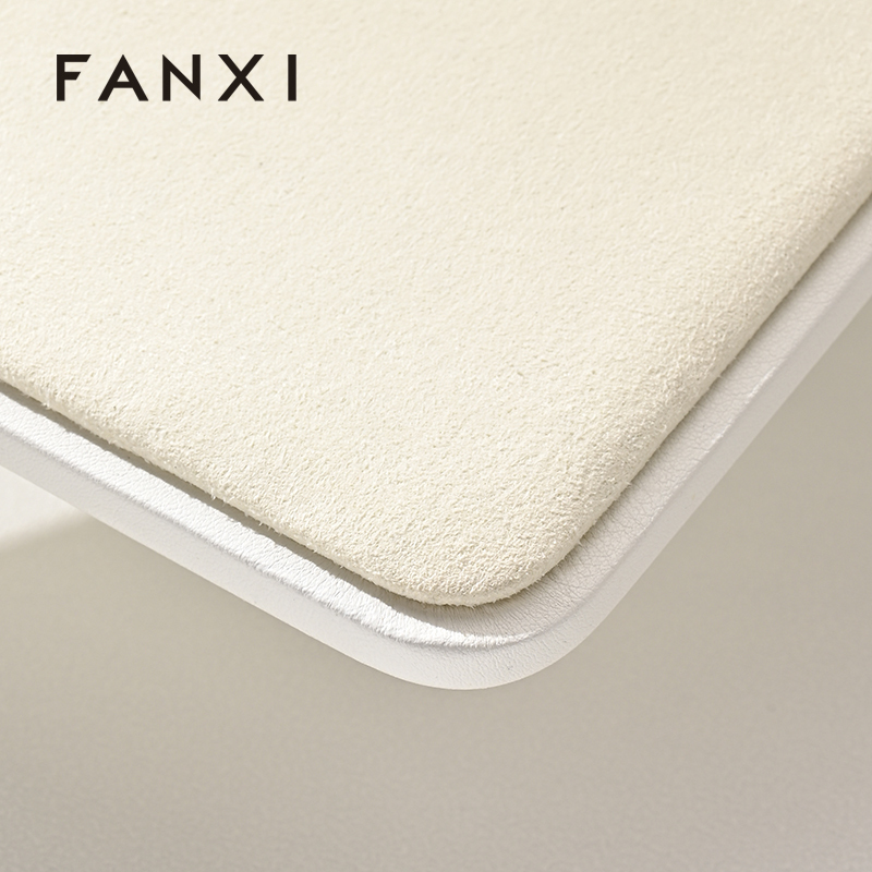 FANXI factory Beige Microfiber Jewelry Display Plate
