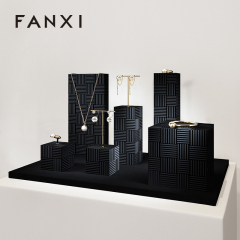 FANXI New arrival Black Microfiber Jewelry display set series