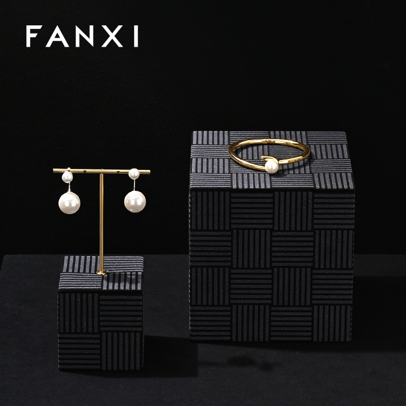 FANXI New arrival Black Microfiber Jewelry display set series