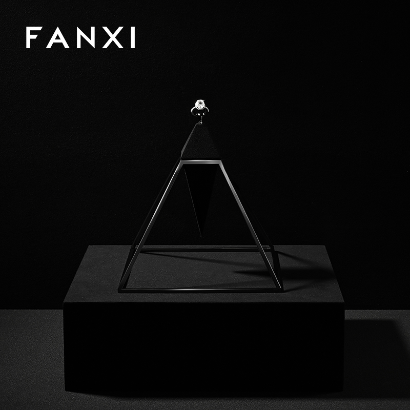 FANXI High quality Black Microfiber Ring display stand