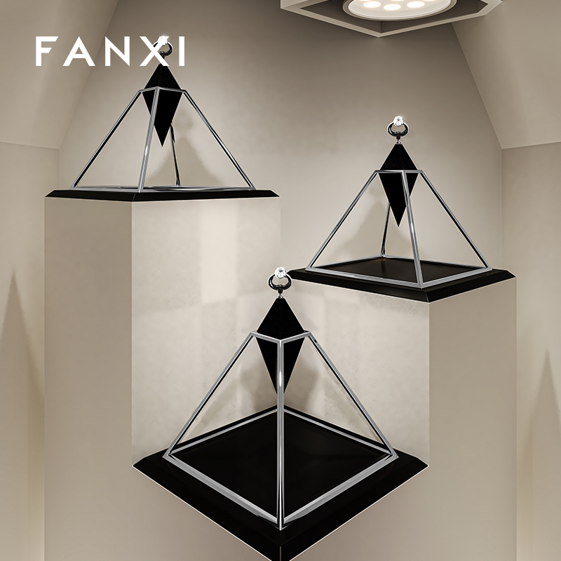 FANXI High quality Black Microfiber Ring display stand