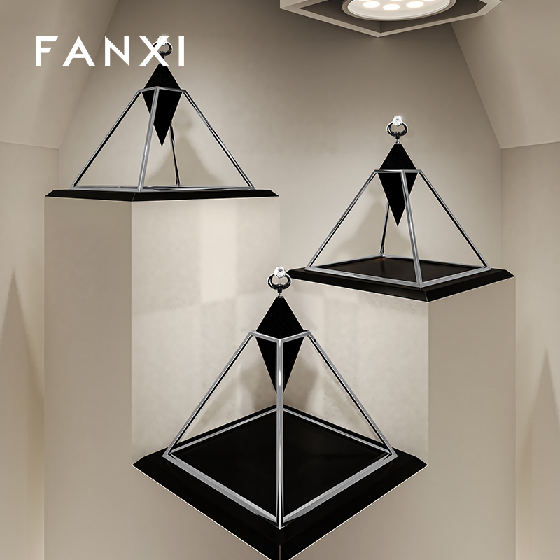 FANXI High quality Black Microfiber Ring display stand