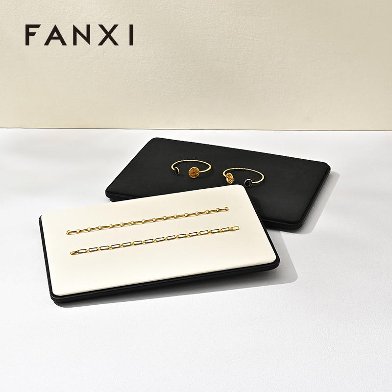 FANXI factory Beige Microfiber Jewelry Display Plate