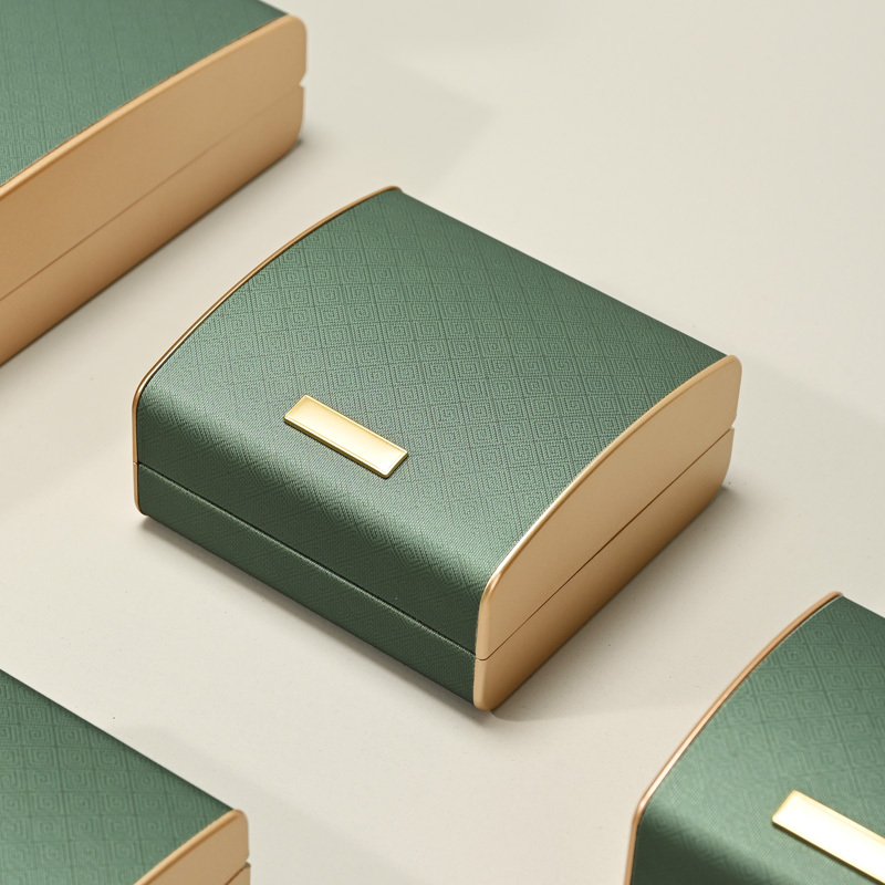 FANXI green acrylic and leather Jewelry box