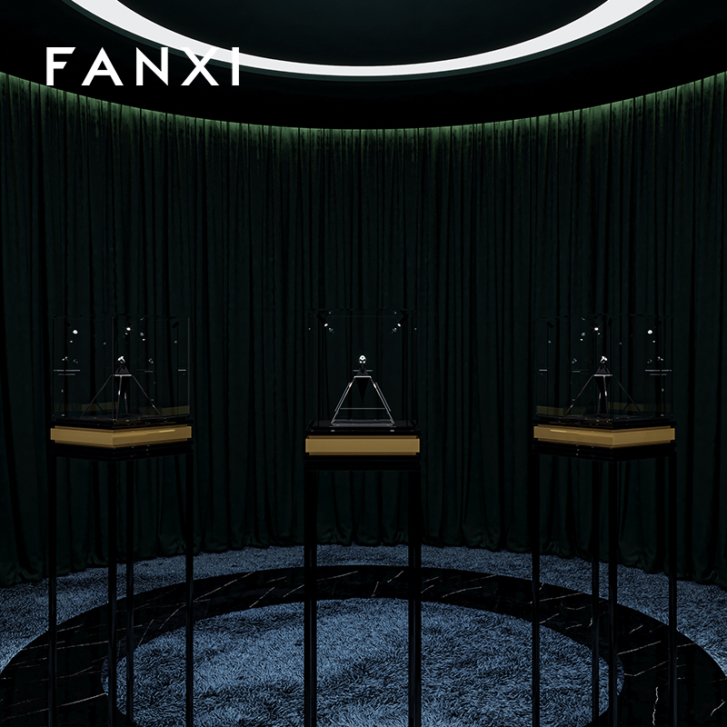 FANXI High quality Black Microfiber Ring display stand