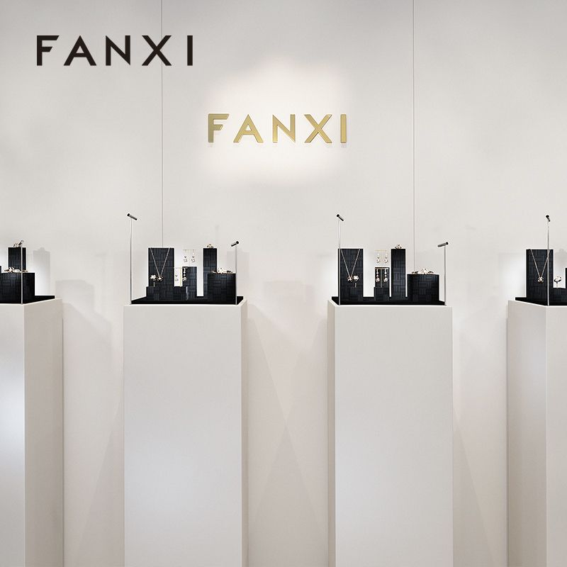 FANXI New arrival Black Microfiber Jewelry display set series