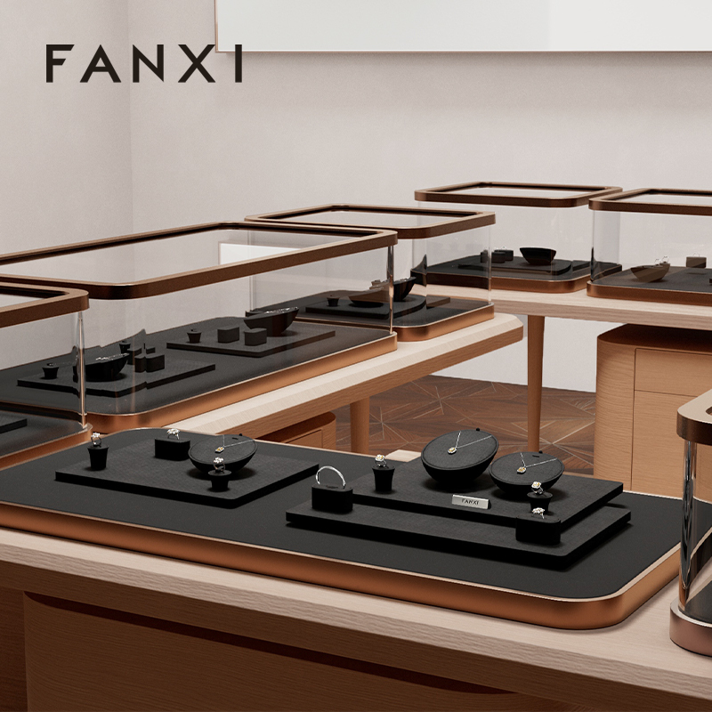 FANXI Hot sale black silk jewelry display set series