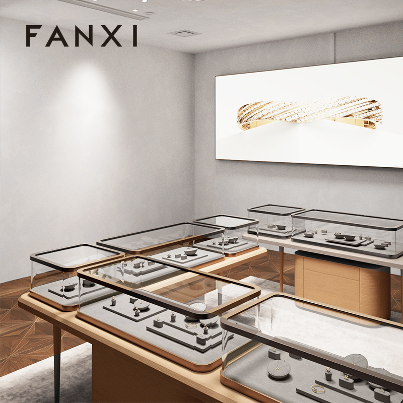 FANXI New arrival Grey Microfiber Jewelry Combination Set
