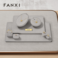 FANXI New arrival Grey Microfiber Jewelry Combination Set
