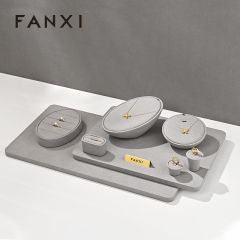 FANXI New arrival Grey Microfiber Jewelry Combination Set
