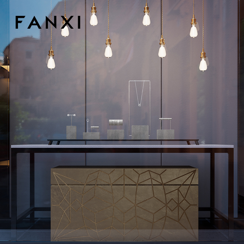 FANXI Hot sale black silk jewelry display set series