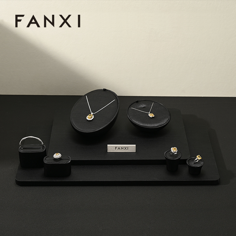 FANXI Hot sale black silk jewelry display set series