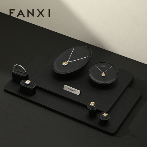 FANXI Hot sale black silk jewelry display set series