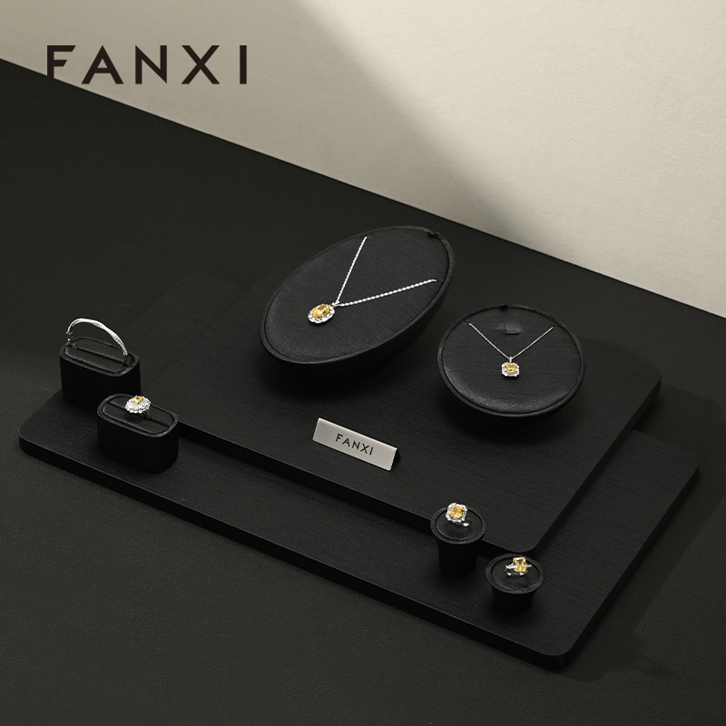 FANXI Hot sale black silk jewelry display set series