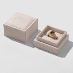 FANXI Custom Light khaki suede paper Jewelry box