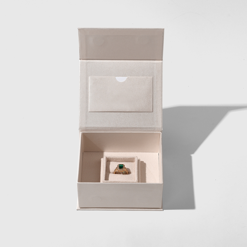 FANXI Custom Light khaki suede paper Jewelry box