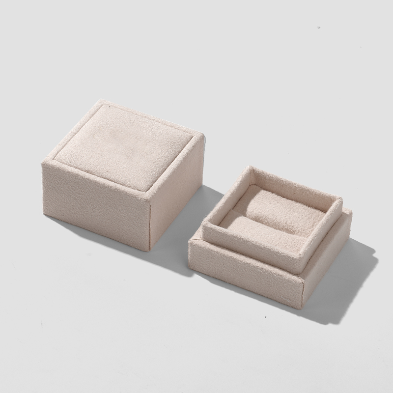 FANXI Custom Light khaki suede paper Jewelry box