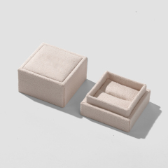 FANXI Custom Light khaki suede paper Jewelry box