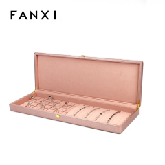 FANXI Custom Pink microfiber leather Jewelry case