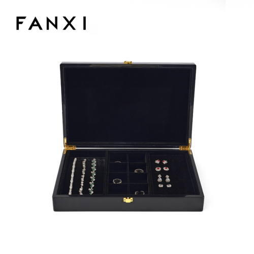 FANXI Custom paino painting velvet Black Jewelry case